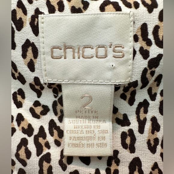 CHICO’S | Petite Leopard Print Grommet Lace-Up Knit Top | Size 2 Large - Picture 8 of 10